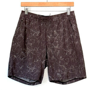 Prana Shorts Mens Size Small Brown Gray Breathable Drawstring Beach Gorpcore
